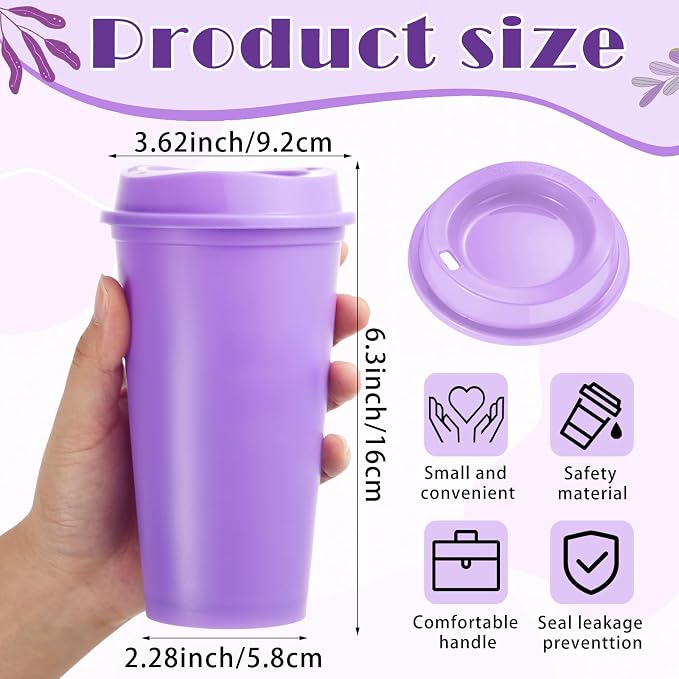 FillTouch 12 Pcs 16 oz Reusable Coffee Cups - Image 2