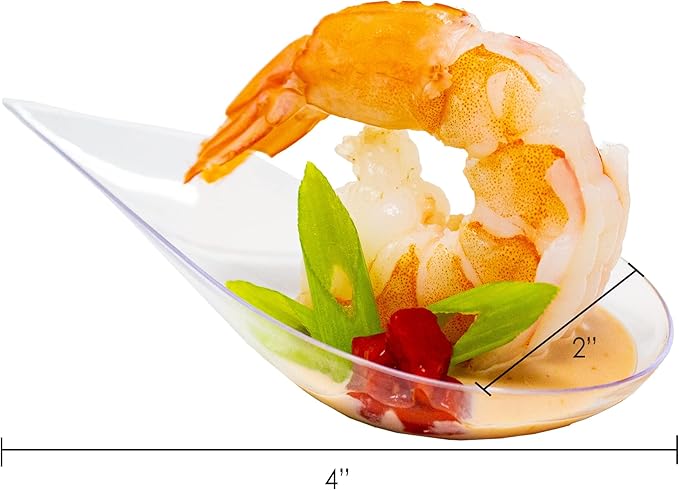480 Case Tiny Clear Appetizer Plates Mini Plastic Dessert Spoons Professional-Grade Recyclable Party Small Serving Platter Clear Disposable Plates Serving Tray for Events CMJJ