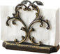 Brass Napkin Holder+50PCS Christmas Napkins Disposable,Gold Napkin Holder,Kitchen Napkin Holders for Paper Napkins, Business Card Holder (Black Napkin holder)