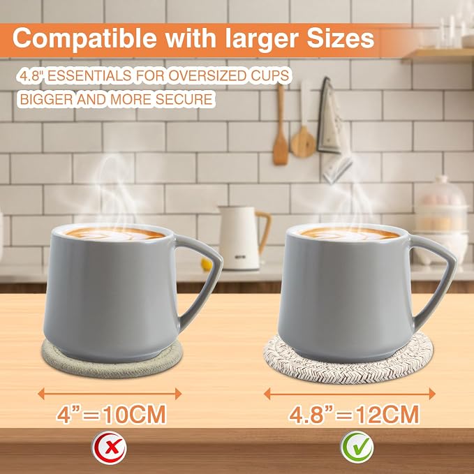 Large 4.8" Cotton Coasters for Drinks Set of 2 - Image 2