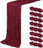8 Pack Burgundy Cheesecloth Table Runner 20 x 120 inch Gauze Table Runners 10 by ACSUIT