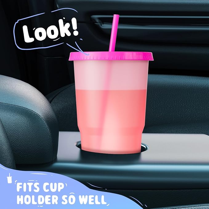 Meoky Plastic Cups with Lids and Straws - Image 4