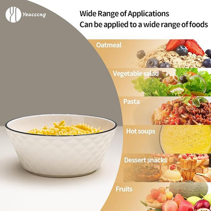 Yeacccng Deep Soup Bowls Set of 3, 46oz Large Cereal Bowls, Large Soup Bowl - Image 3