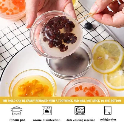 Set of 8 Clear Glass Mixing Bowls - 3.5 Inch Nesting Prep Bowls for Salad, Cereal, Ice Cream, Pasta, and Fruits - Perfect for Kitchen Use