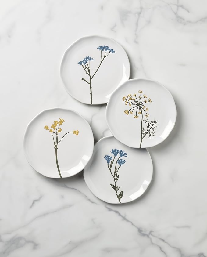 Lenox Wildflowers 4-Piece Tidbit Plates, Dessert Plate Set - Image 3