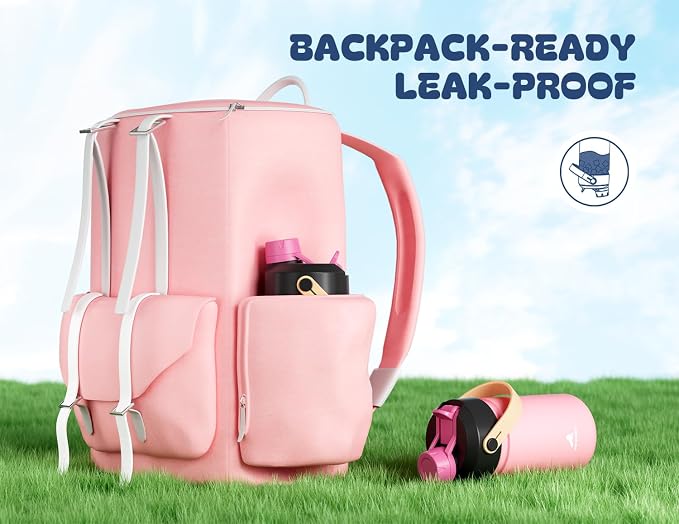 12 oz Kids Water Bottle for Girls: 2-in-1 Straw Spout Lid, Durable Straw Spout - Image 6