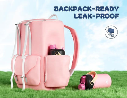 12 oz Kids Water Bottle for Girls: 2-in-1 Straw Spout Lid, Durable Straw Spout - Image 6