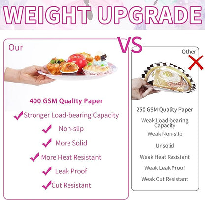 50Pcs Butterfly Oval Paper Plates 10" x 12" Large Disposable Heavy Duty Watercolor Butterfly Floral Party Plates Pink Spring Dessert Platters for Girls Baby Shower Butterfly Birthday Party Supplies