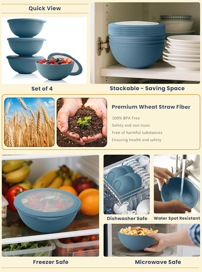 Bowls for Kitchen, Wheat Straw Bowls - Image 5