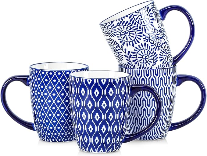 Selamica Ceramic Coffee Mugs Set of 4 by Selamica