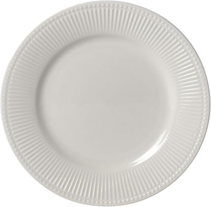 Tabletops Gallery Embossed Bone White Porcelain Round Dinnerware Collection- - Image 8