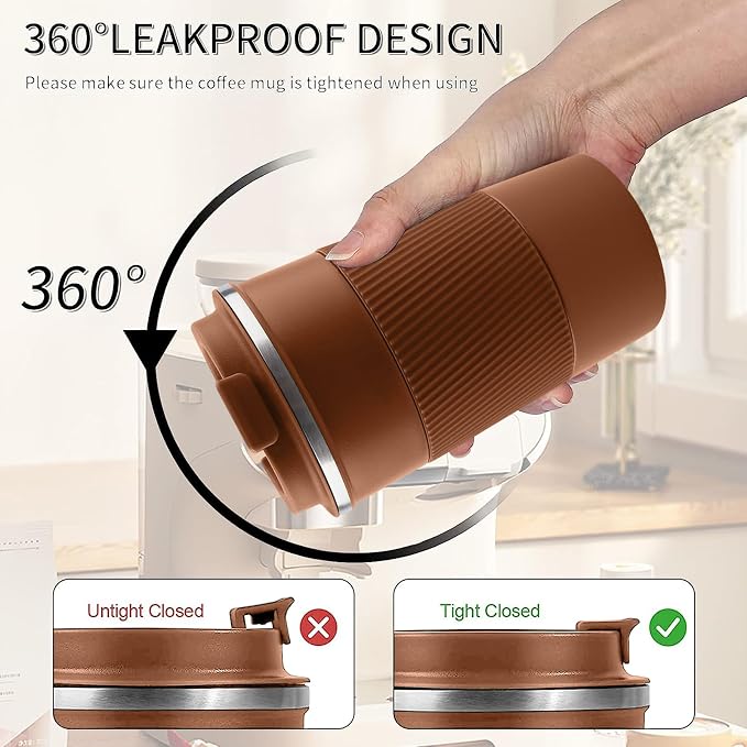 Insulated Travel Coffee Mug, Stainless Steel Coffee Cup - Image 5