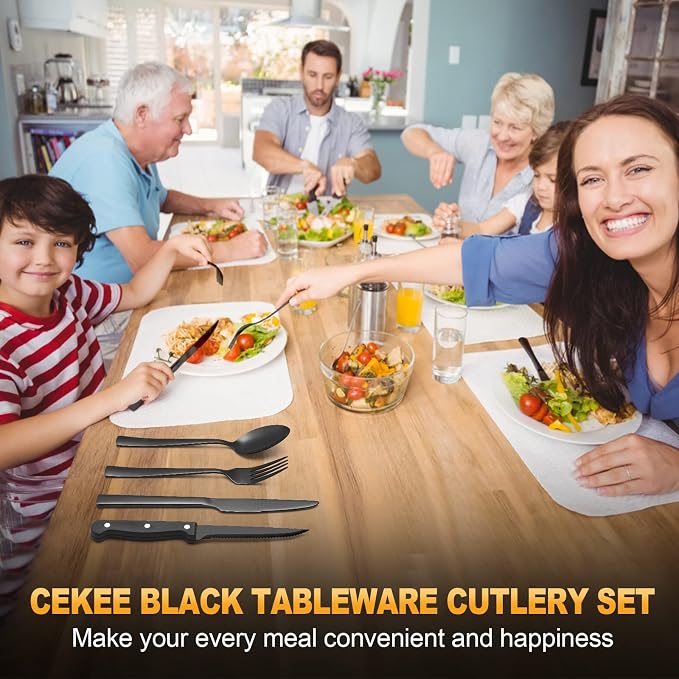 CEKEE 24 Piece Silverware Set for 4 - Image 8