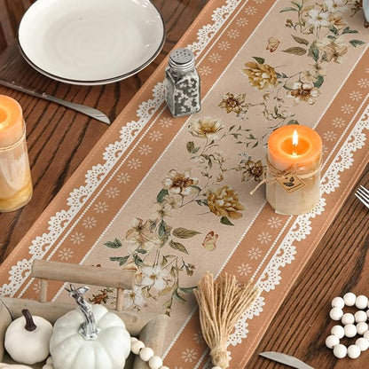 Artoid Mode 210 GSM Fall Table Runner 13x72 Inch Home Party Decor | Orange - Image 7