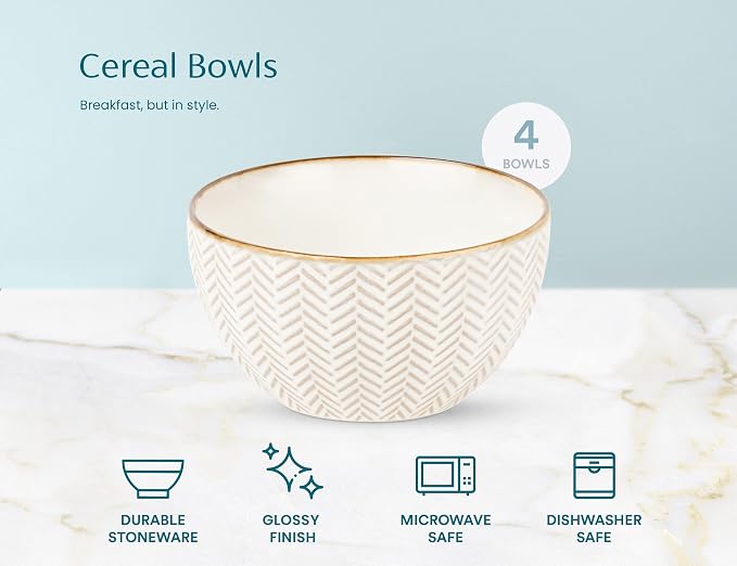 KooK Soup Bowls, Ceramic Bowl, for Soup, Cereal and Poke, Microwave & - Image 6