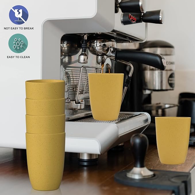 Wrova Wheat Straw Cups 6 PCS Good Alternative to Plastic Reusable Cups 20 oz - Image 8