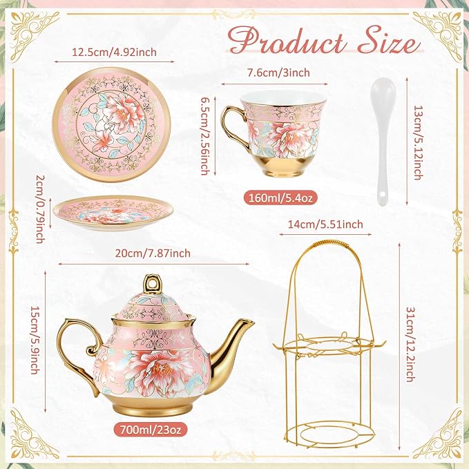 Zhehao 20 Pcs Porcelain Tea Set - Image 2