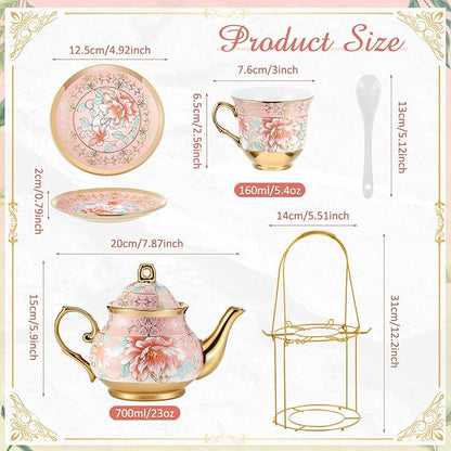 Zhehao 20 Pcs Porcelain Tea Set - Image 2