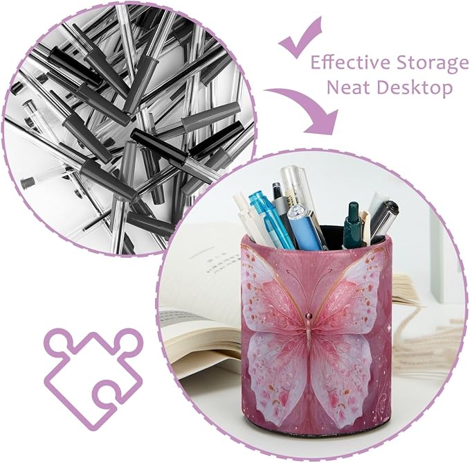 Leather Pen Holder for Desk - Image 4