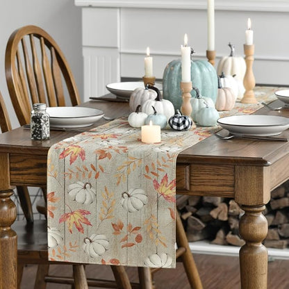 Artoid Mode 210 GSM Fall Table Runner 13x60 Inch Home Party Decor | Pumpkins - Image 3