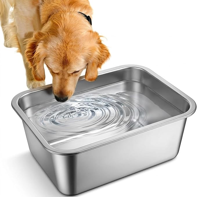 1.25 Gallon Stainless Steel Dog Water Bowl by Lonepetu