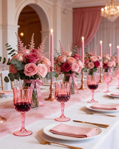 Ciaell 24 Pack Pink Plastic Wine Glasses - Image 5