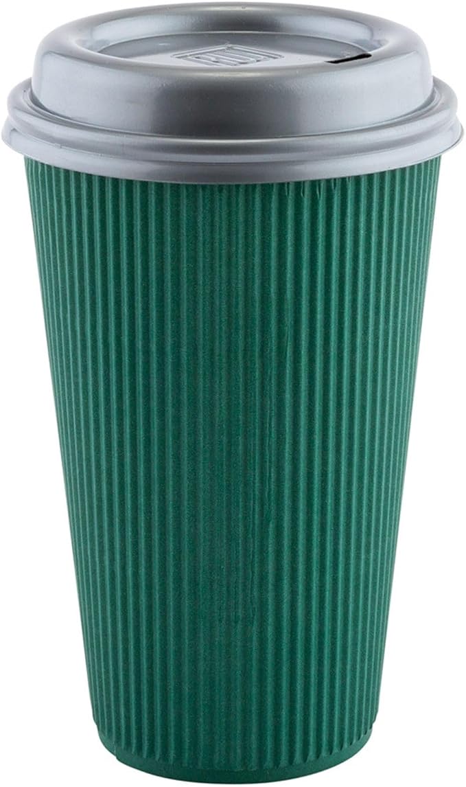 Restaurantware Ripple Wall Coffee Cups 500 Count 16 Ounce Insulated Forest - Image 6