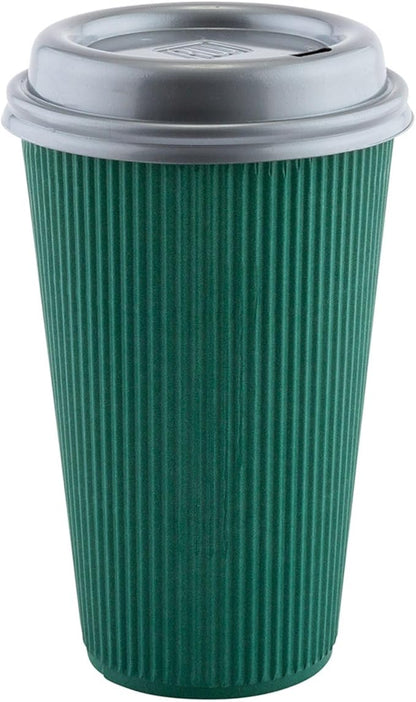 Restaurantware Ripple Wall Coffee Cups 500 Count 16 Ounce Insulated Forest - Image 6