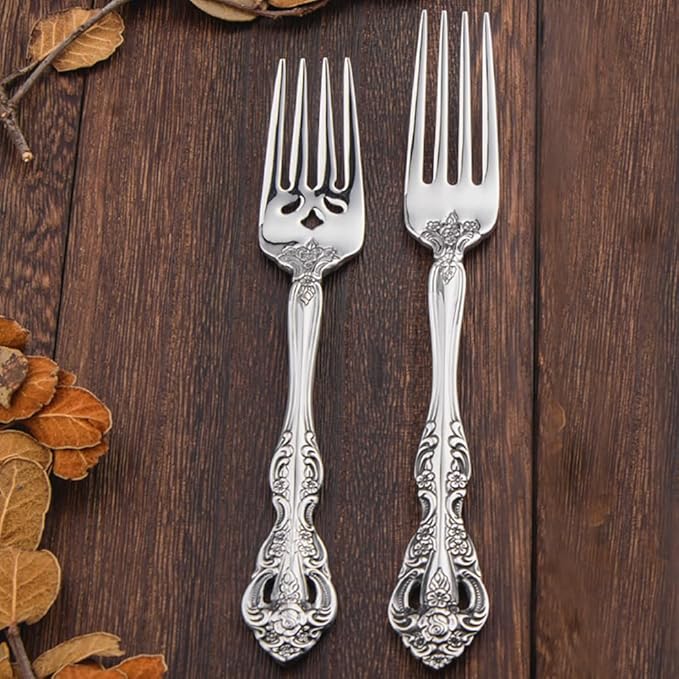 TWEE Luxury Fine Silverware Set for 6 Flatware Set 30 Pieces Relief Sculpture Openwork Design Elegant Tableware Set 18/10 Stainless Steel Cutlery Set Utensil Sets for Home Restaurant Dishwasher Safe