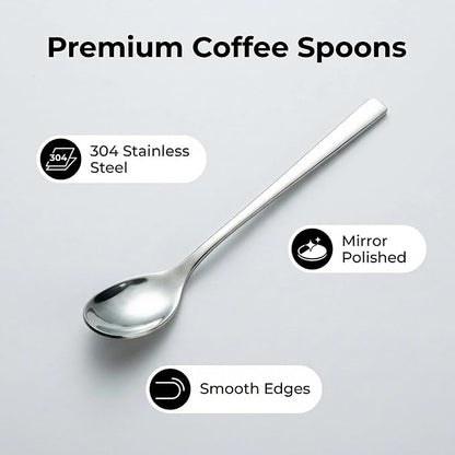 IMEEA 5.2 Inch Coffee & Tea Spoons, SUS304 Stainless Steel Small Dessert Spoons - Image 5