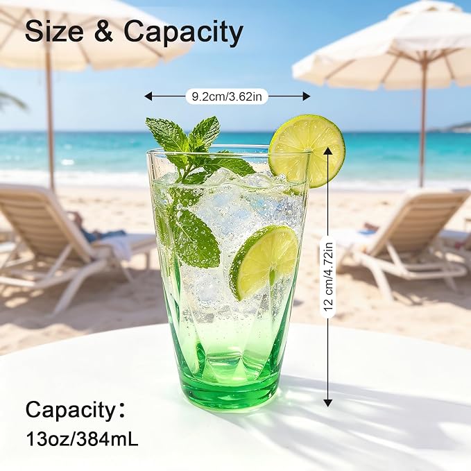 13oz Stackable Drinking Tumblers 6PCS Vibrant Acrylic Tumblers - Image 4