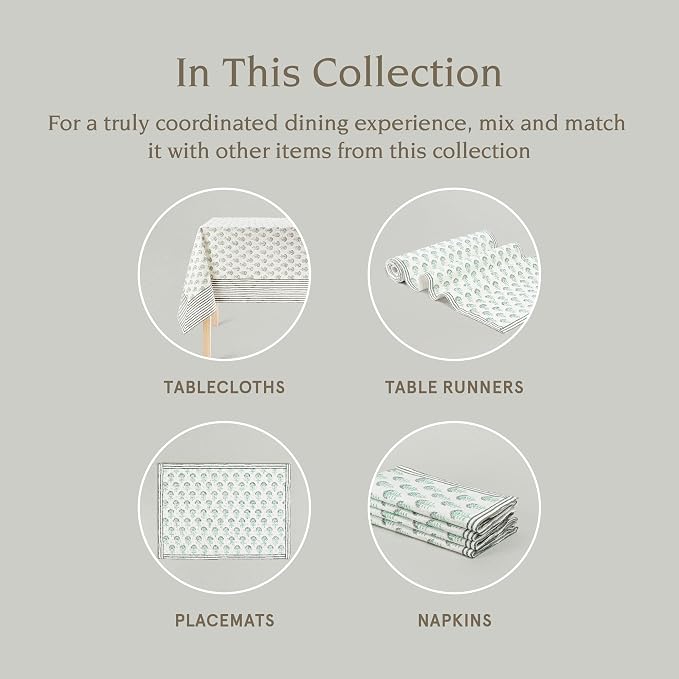 Over&Back 18x108 Hand-Blocked Printed Cotton Table Runner - Image 4