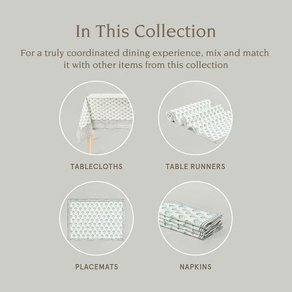 Over&Back 18x108 Hand-Blocked Printed Cotton Table Runner - Image 4