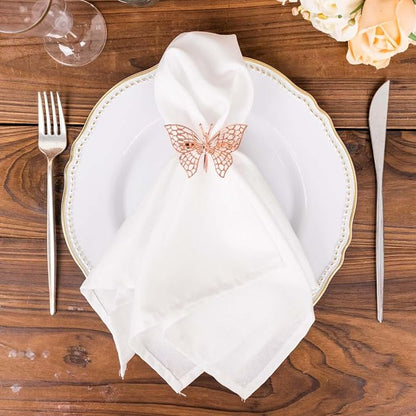 Efavormart 4 Pack | Metallic Blush Rose Gold Laser Cut Butterfly Napkin Rings - Image 5