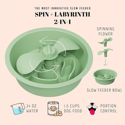 AVERYDAY Slow Feeder Dog Bowls for Medium Breed, 1.5 Cups Engagement Food - Image 2