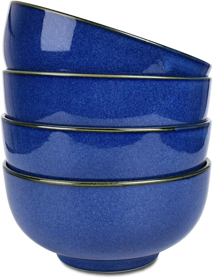 Ceramic Soup Bowl Set of 4, 24 Oz, Cereal Bowl by Bosmarlin