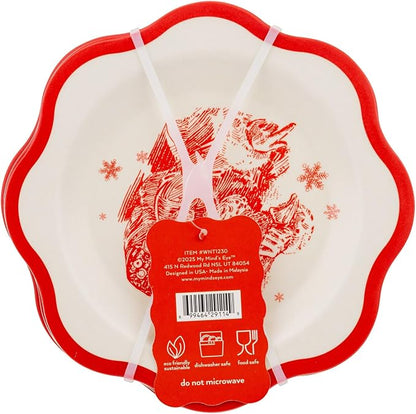 Red Vintage Art Bamboo Plates - Image 3