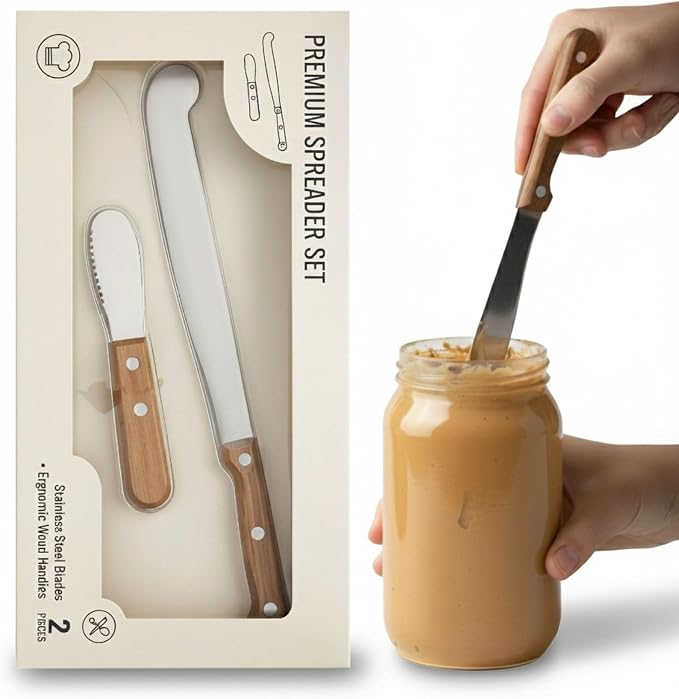 Performore 2PCS Spreader Knives, 12” Peanut Butter Knife that Works Great by RingBinder