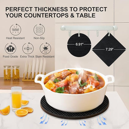 4 PCS Heat Resistant Silicone Trivet Mats - Image 4