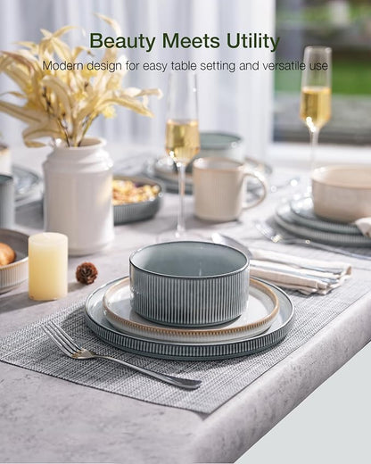 Famiware Star Ceramic Plates and Bowls Sets, Reactive Glaze Dishes - Image 2
