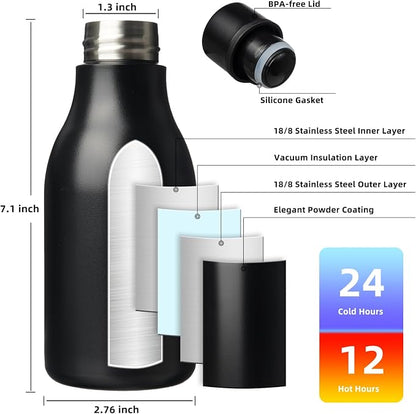 BJPKPK 12oz Insulated Water Bottle, Stainless Steel Bottle - Image 3
