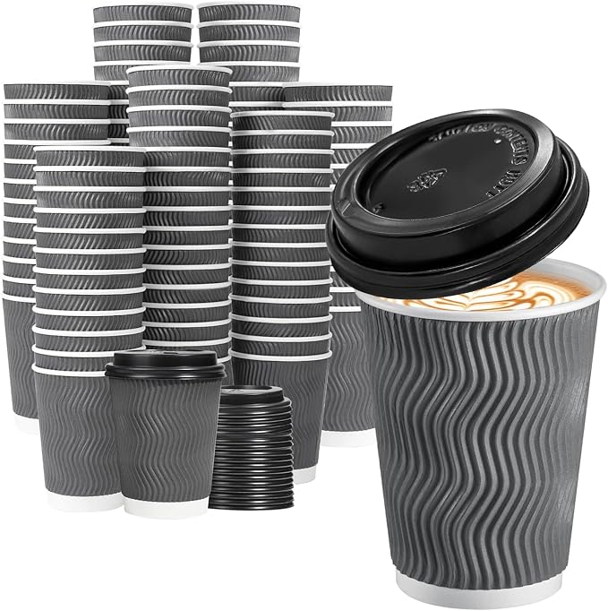 Lamosi 500 Pack - 12 oz Insulated Disposable Coffee Cups by BuyNow