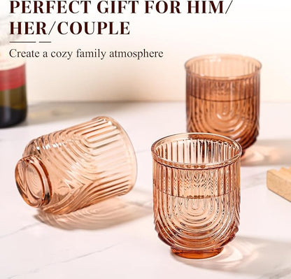 Venus Vintage Drinking Glasses Set of 6-15oz Hand-Blown Highball Ribbed - Image 6