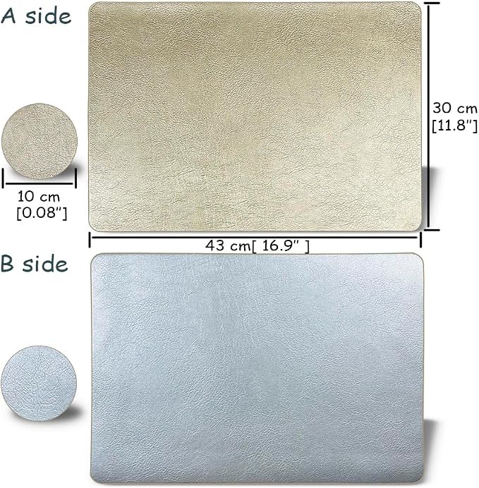 Semi-Gloss Placemats and Coasters Sets, Imitation Leather Effect Placemats Set - Image 4
