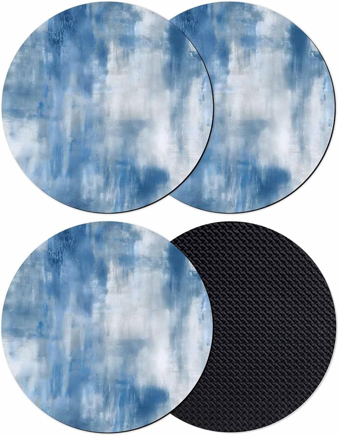 Abstract Blue Coasters Set of 4, Absorbent Coasters by Unknown