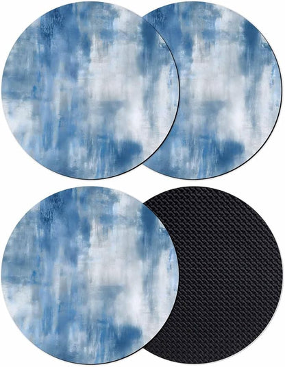 Abstract Blue Coasters Set of 4, Absorbent Coasters by Unknown