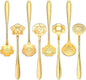 Chengu 8 Pcs Flower Coffee Tea Teaspoons Stainless Sugar Spoons ，Gold | Floral by CHENGU