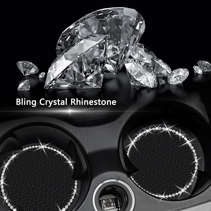 4PCS 2.75 Inch Bling Auto Car Cup Holder Insert Coasters Silicone Anti-Slip - Image 5