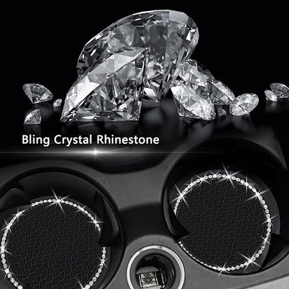 2PCS Bling Car Cup Coaster, 2.75 Inch Auto Cup Holder Insert Coasters Silicone - Image 5
