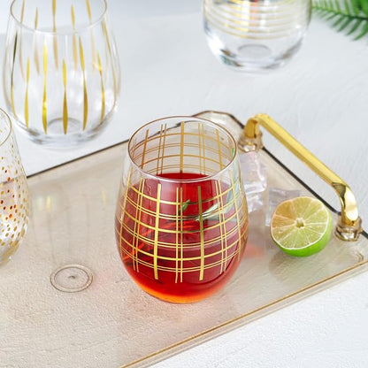 Joeyan Hand Blown Stemless Wine Glasses - Image 4